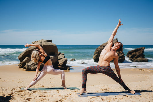 Yoga on the beach on Second Earth Yoga Mats