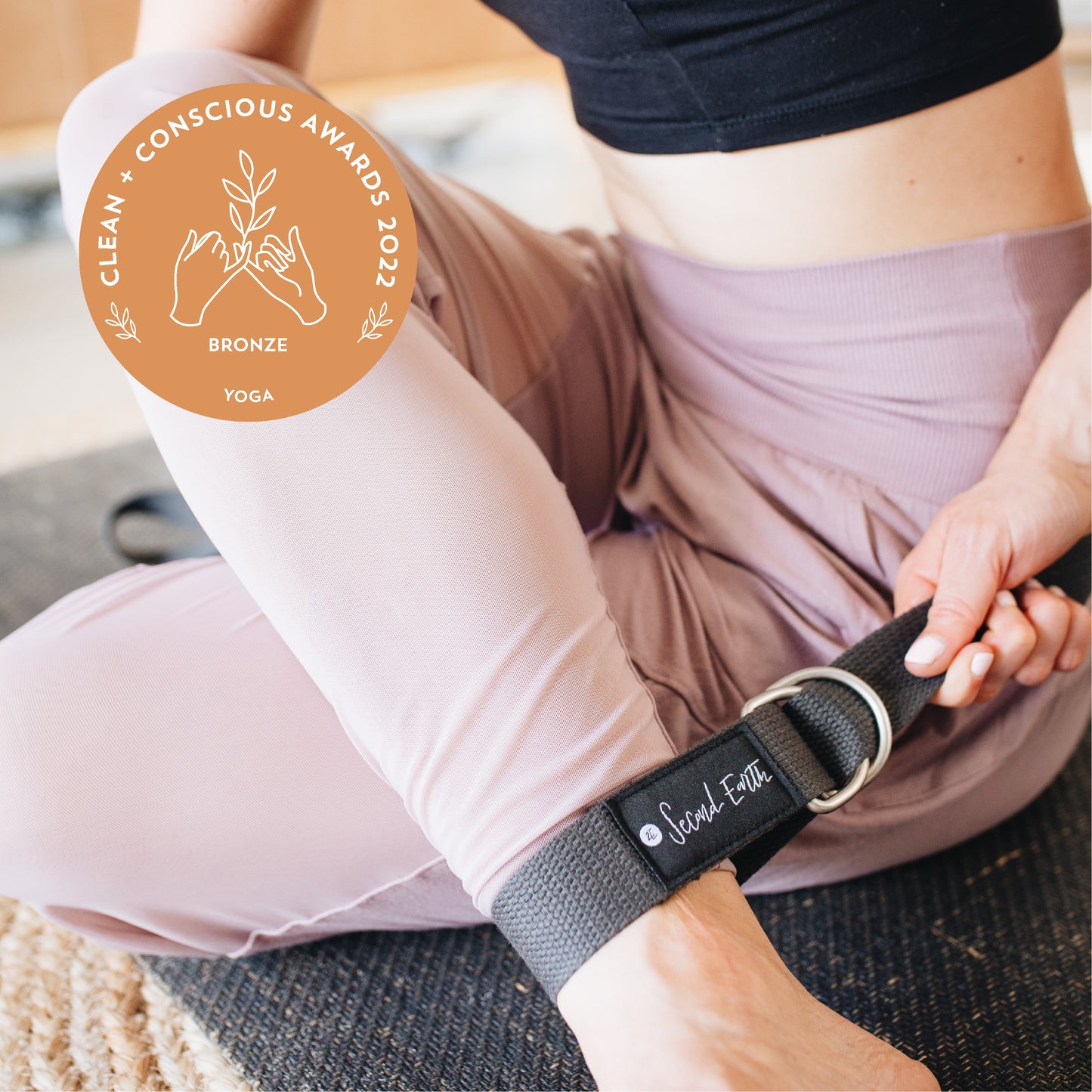 Organic Cotton Yoga strap - Second Earth 2E Align - Natural and sustainable