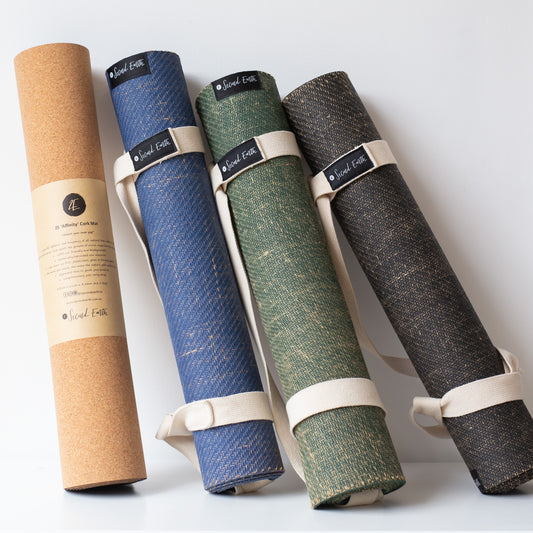 Natural Rubber and Jute Yoga Mat and Cork Yoga Mat
