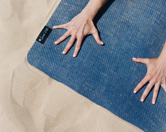 2E Connected mat on sand with yogi
