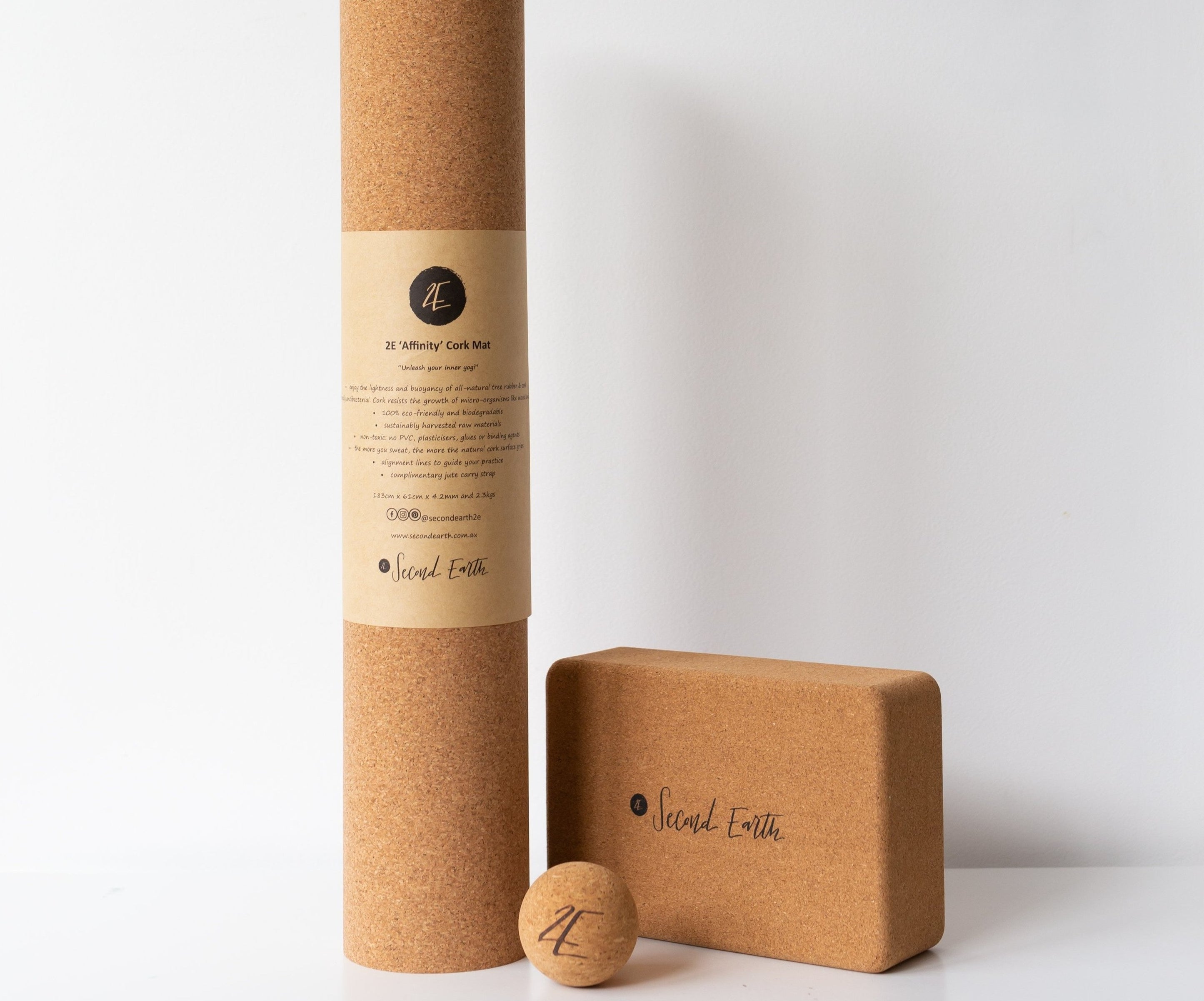 Australia's Best Cork Yoga Mat 2E ‘Affinity’ Cork Yoga Mat Second Earth